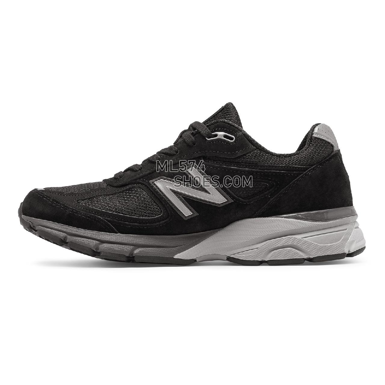 New Balance Mens 990v4 Made in US - Men's 990 - Running Black with Silver - M990BK4