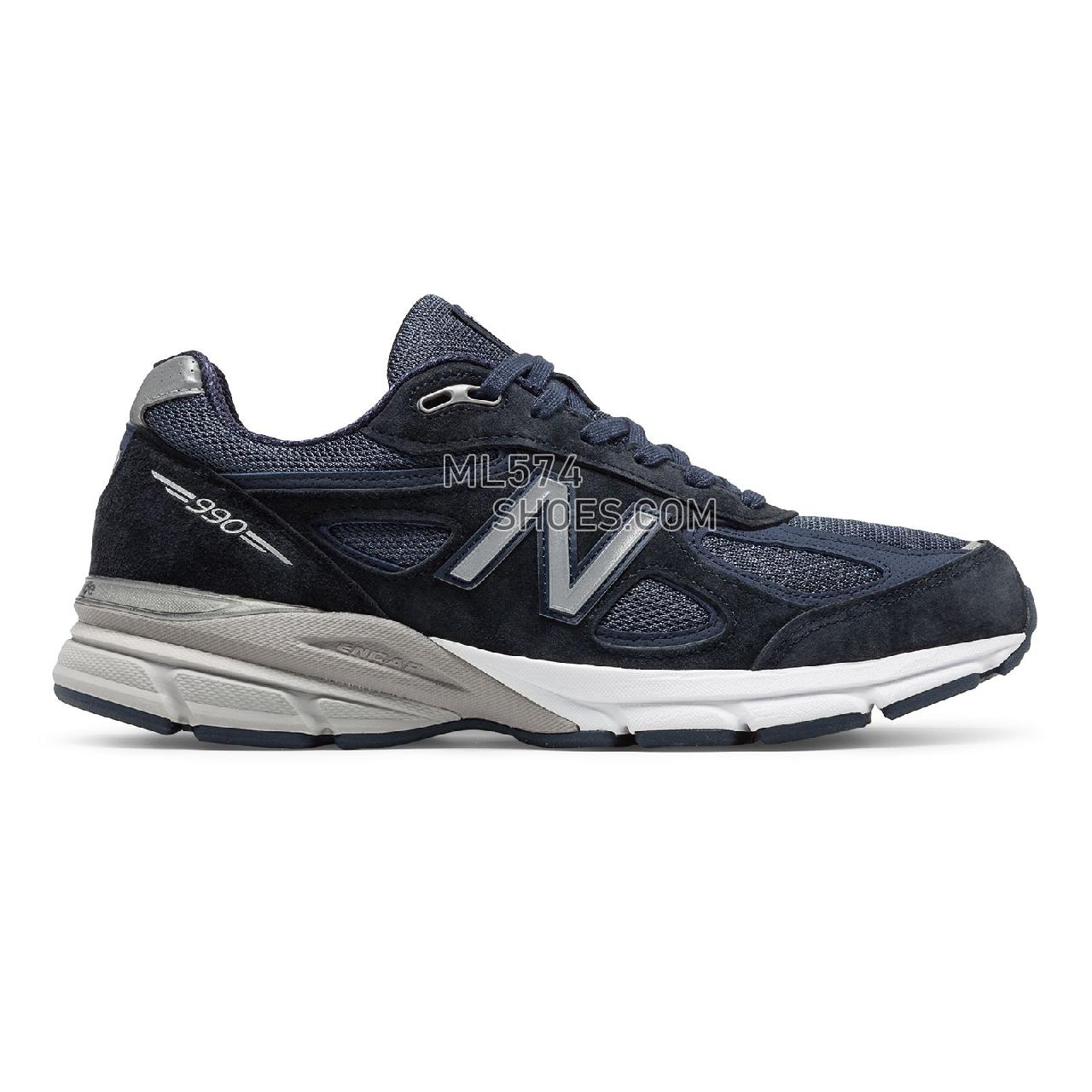 New Balance Mens 990v4 Made in US - Men's 990 - Running Navy with Silver - M990NV4