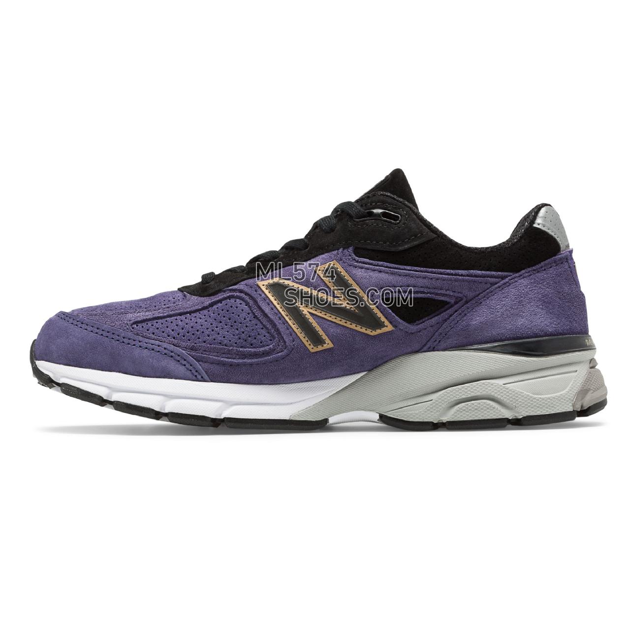 New Balance Mens 990v4 Made in US - Men's 990 - Running Black with Wild Indigo - M990BP4