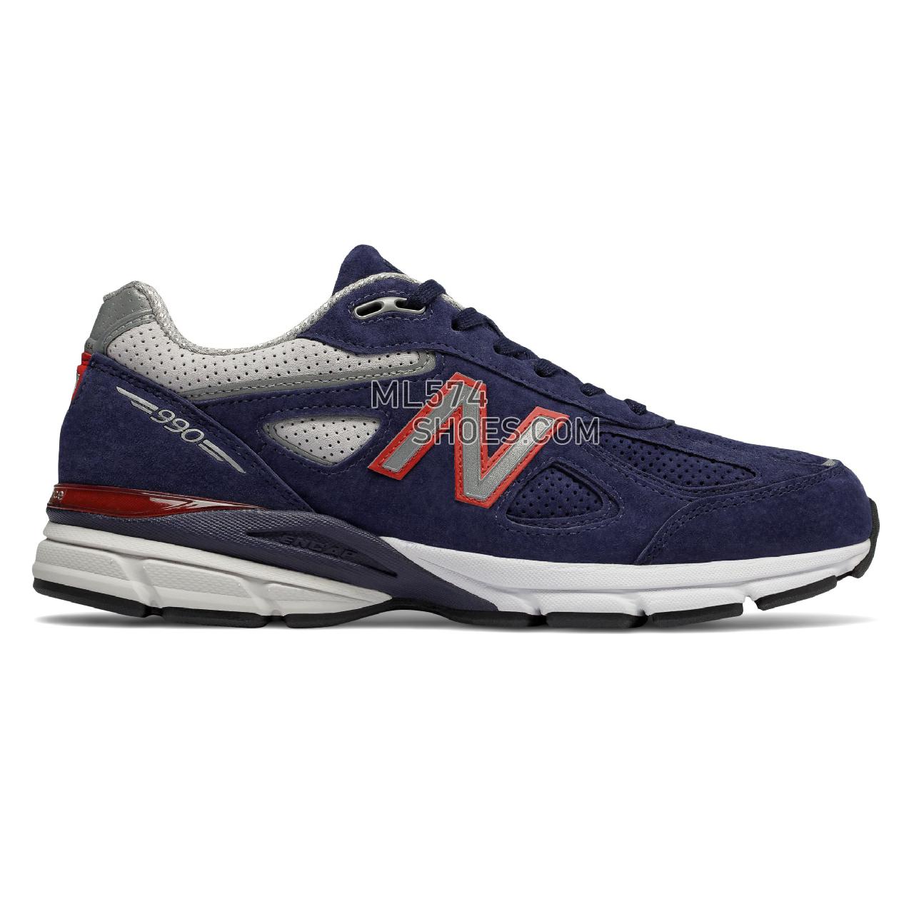 New Balance Mens 990v4 Made in US - Men's 990 - Running Pigment with Red - M990BR4