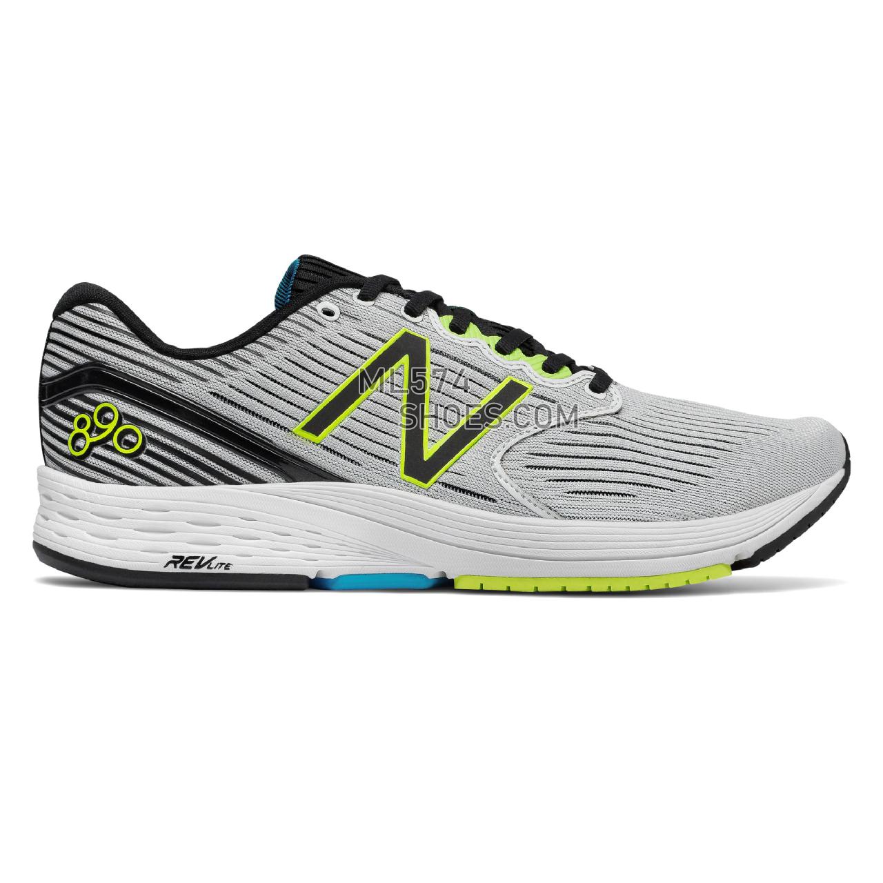 New Balance 890v6 - Men's 890 - Running White Munsell with Black and Hi-Lite - M890WB6