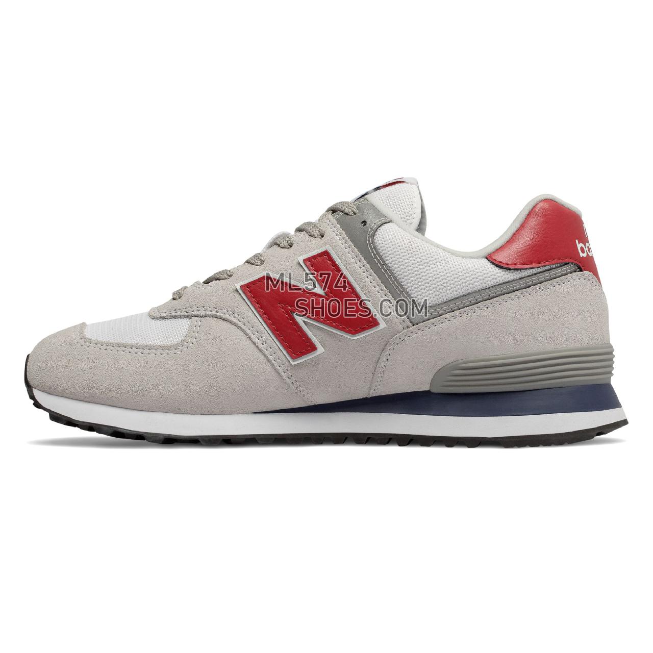 New Balance 574 - Men's 574 - Classic White with Red - ML574ATW