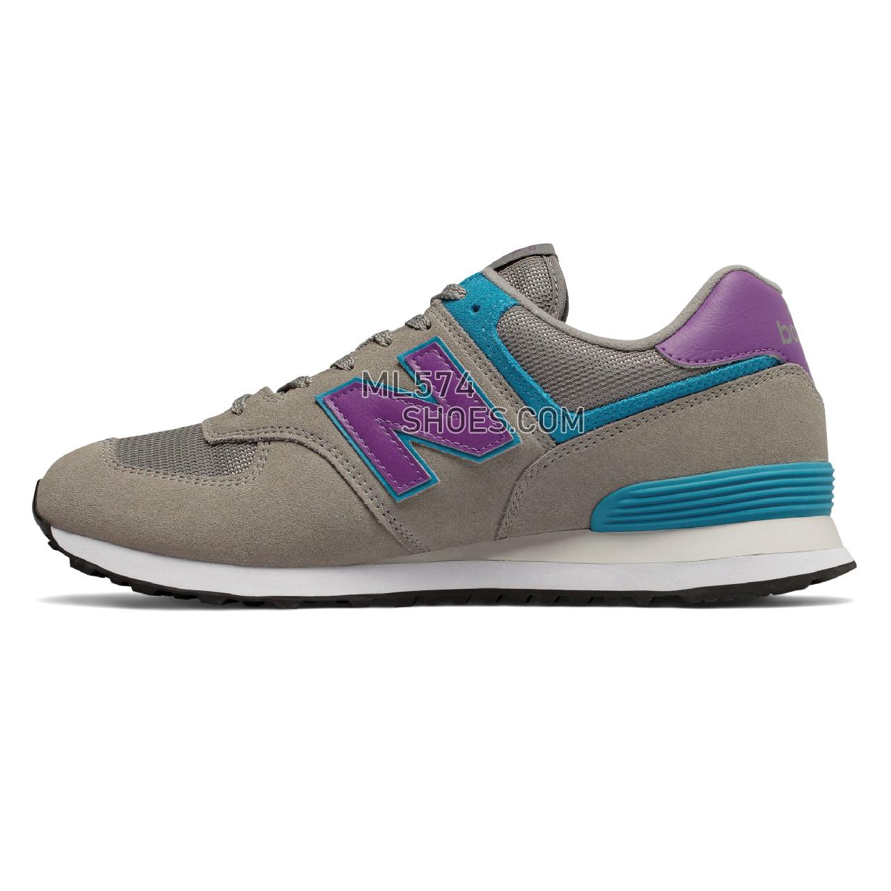 New Balance 574 - Men's 574 - Classic Rain Cloud with Faded Violet - ML574SML