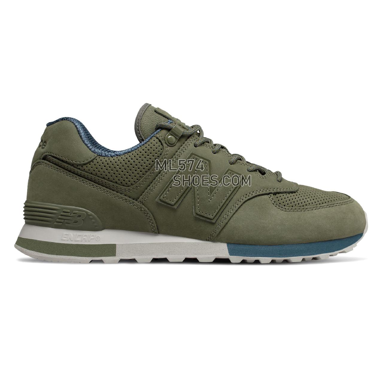 New Balance 574 - Men's 574 - Classic Dark Covert Green with North Sea - ML574ENB