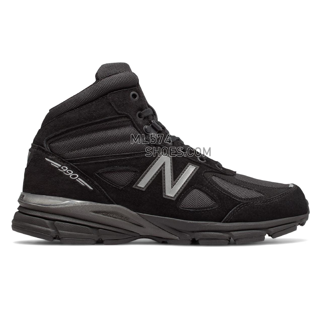 New Balance Mens 990v4 Mid Made in US - Men's 990 - Boots Black with Grey - MO990BK4