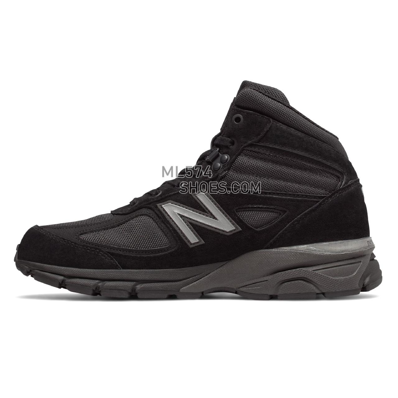 New Balance Mens 990v4 Mid Made in US - Men's 990 - Boots Black with Grey - MO990BK4