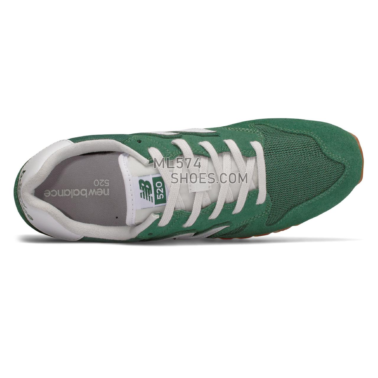 New Balance 520 - Unisex 520 - Classic Team Forest Green with Sea Salt - U520EM