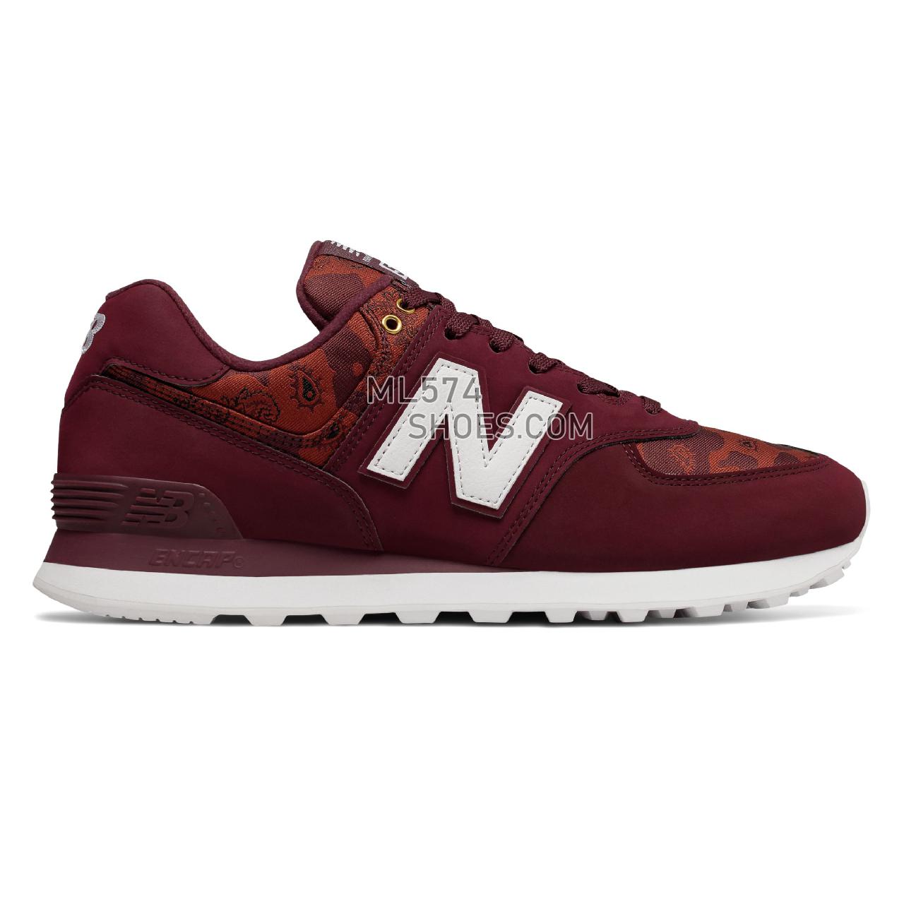 New Balance 574 Paisley Camouflage - Men's 574 - Classic Burgundy with Scarlet - ML574PAB