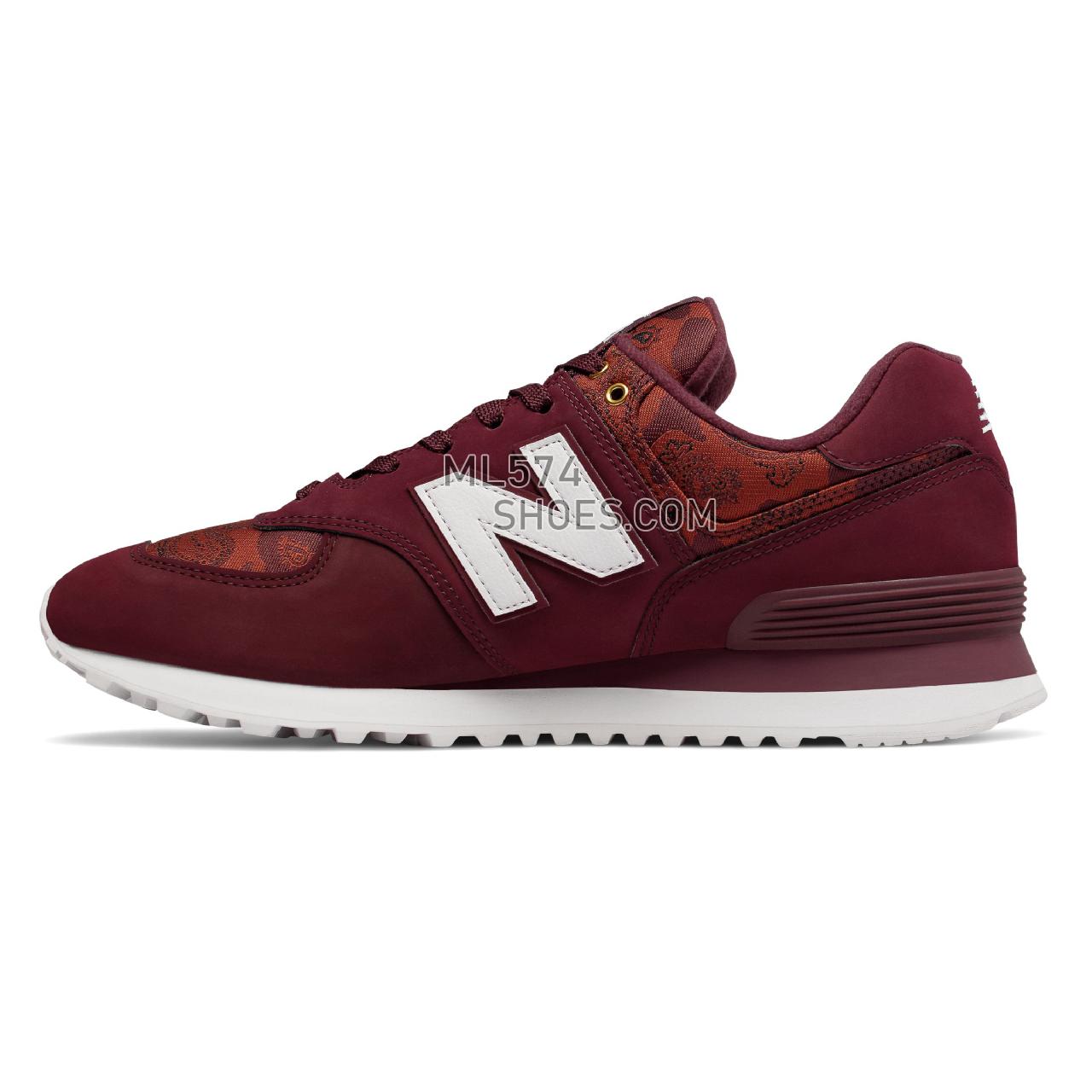 New Balance 574 Paisley Camouflage - Men's 574 - Classic Burgundy with Scarlet - ML574PAB