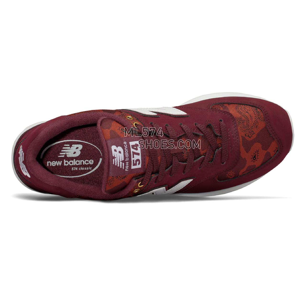 New Balance 574 Paisley Camouflage - Men's 574 - Classic Burgundy with Scarlet - ML574PAB