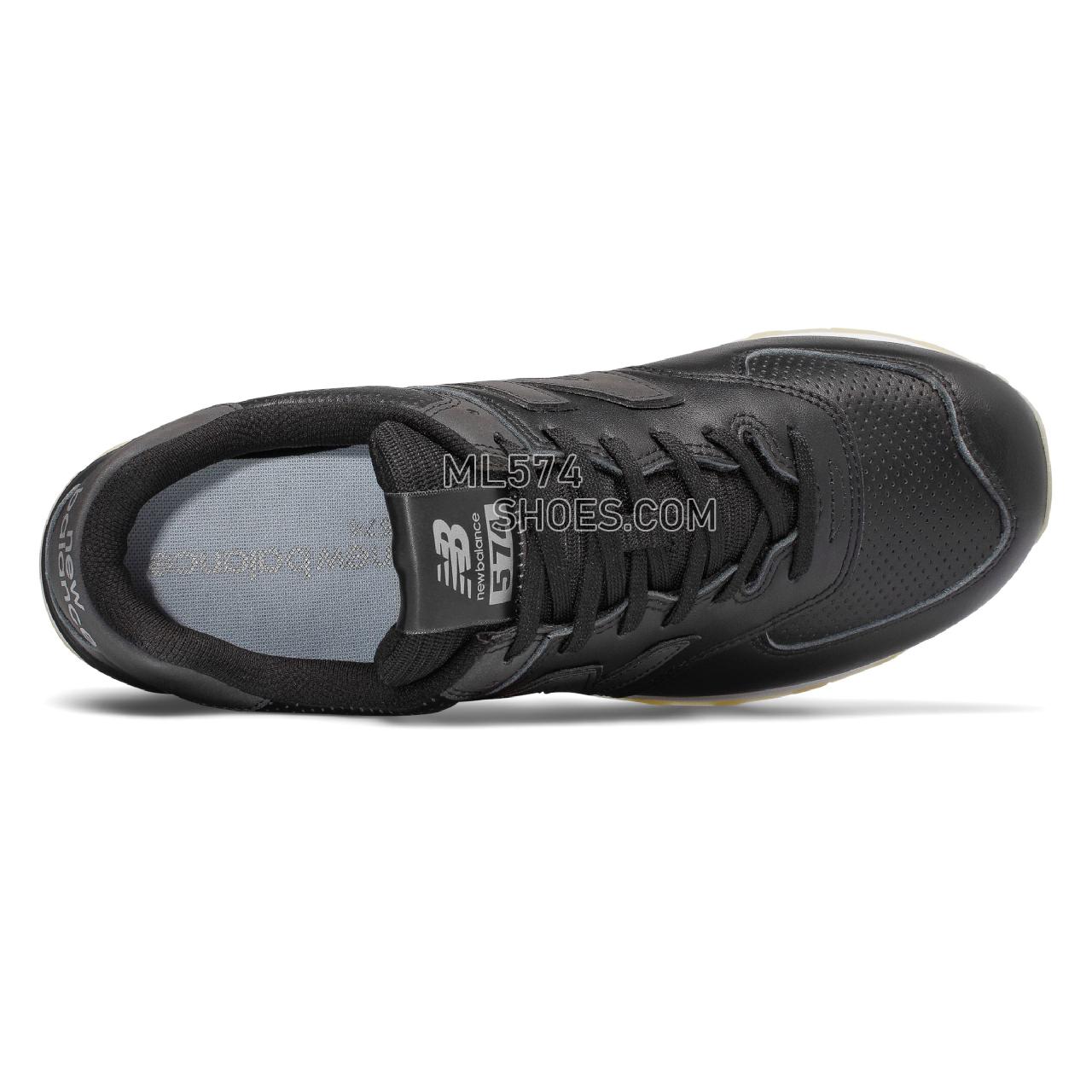 New Balance 574 Luxe Leather - Men's 574 - Classic Black - ML574DAK
