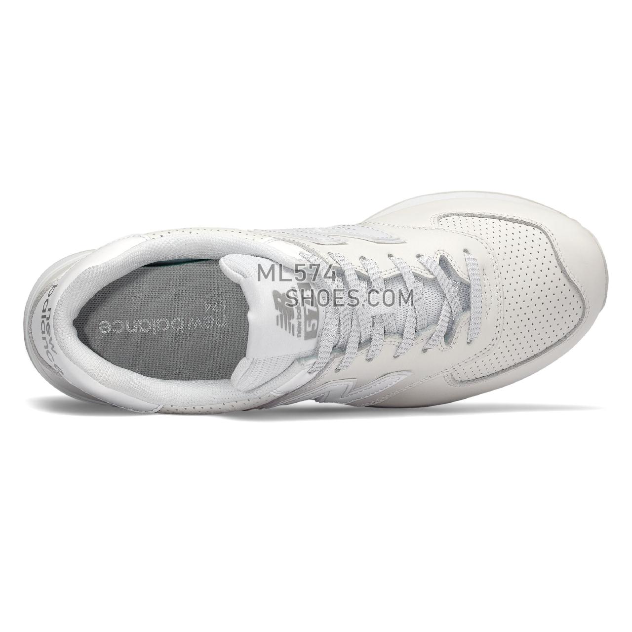 New Balance 574 Luxe Leather - Men's 574 - Classic White - ML574DAW