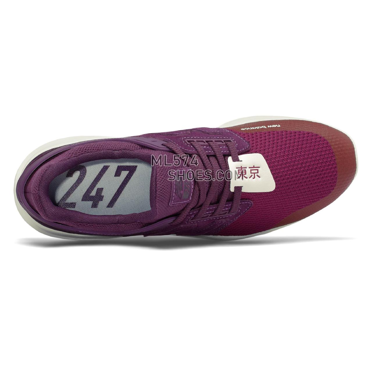 New Balance 247 Time Zone - Men's 247 - Classic Plum Purple with NB Scarlet - MS247NTK