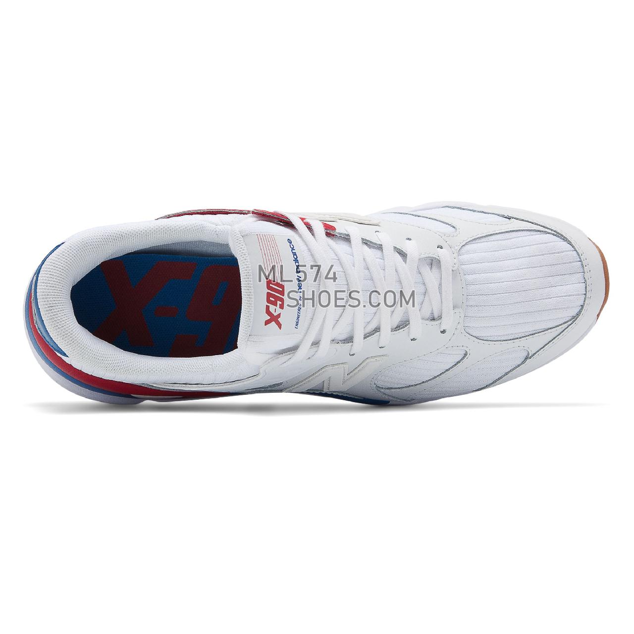 New Balance X-90 - Men's 90 - Classic Munsell White with Classic Blue and Chilli Pepper - MSX90RWB