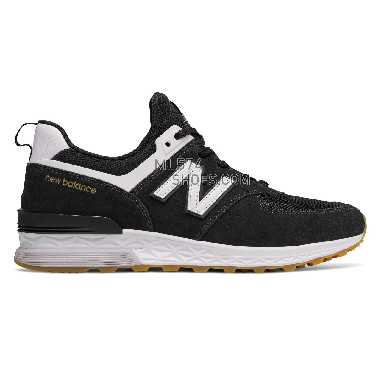 New Balance 574 Sport - Men's 574 - Classic Black with White - MS574FCB