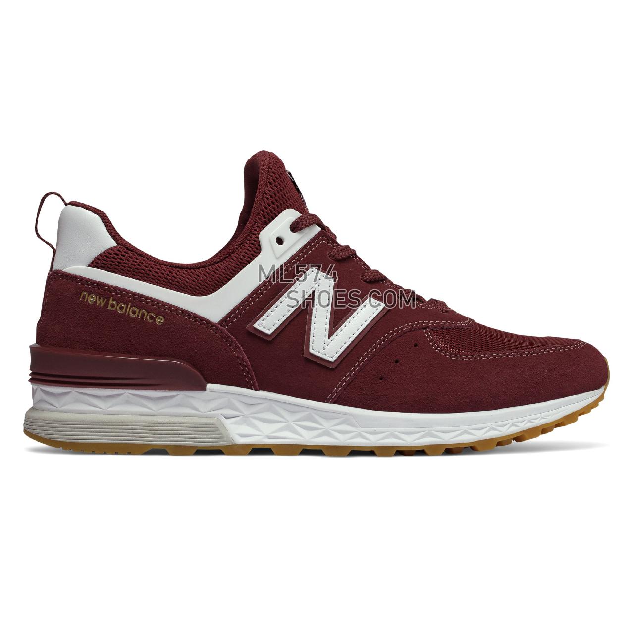 New Balance 574 Sport - Men's 574 - Classic Burgundy with White - MS574FCW