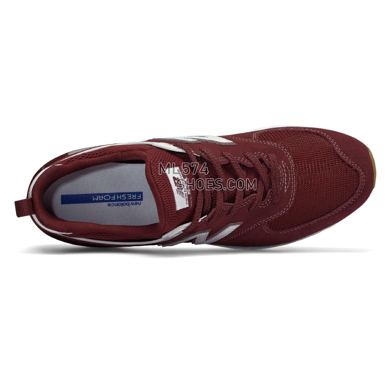 New Balance 574 Sport - Men's 574 - Classic Burgundy with White - MS574FCW