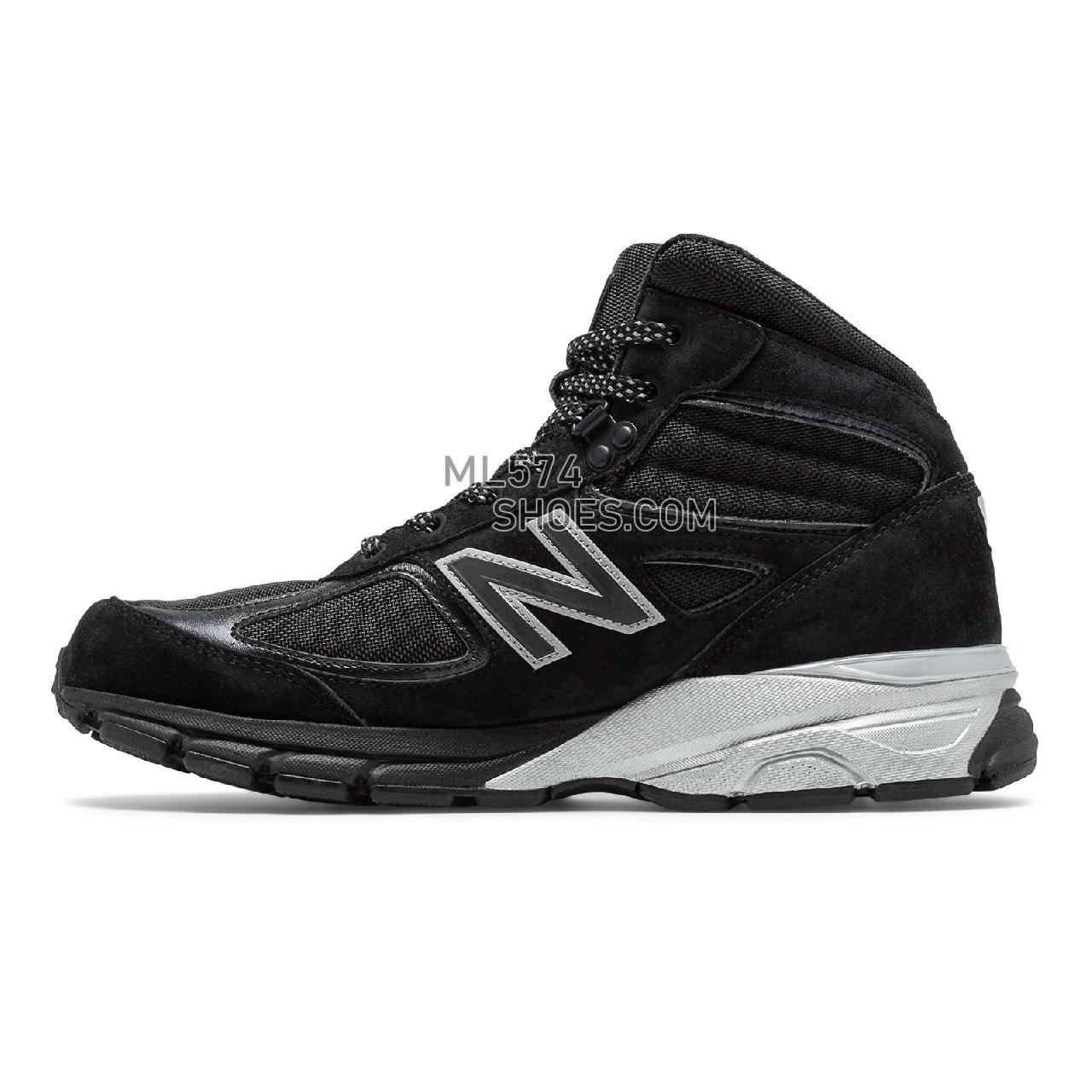 New Balance Mens 990v4 Mid Made in US Black Panther - Men's 990 - Boots Black with Silver - MO990BP4