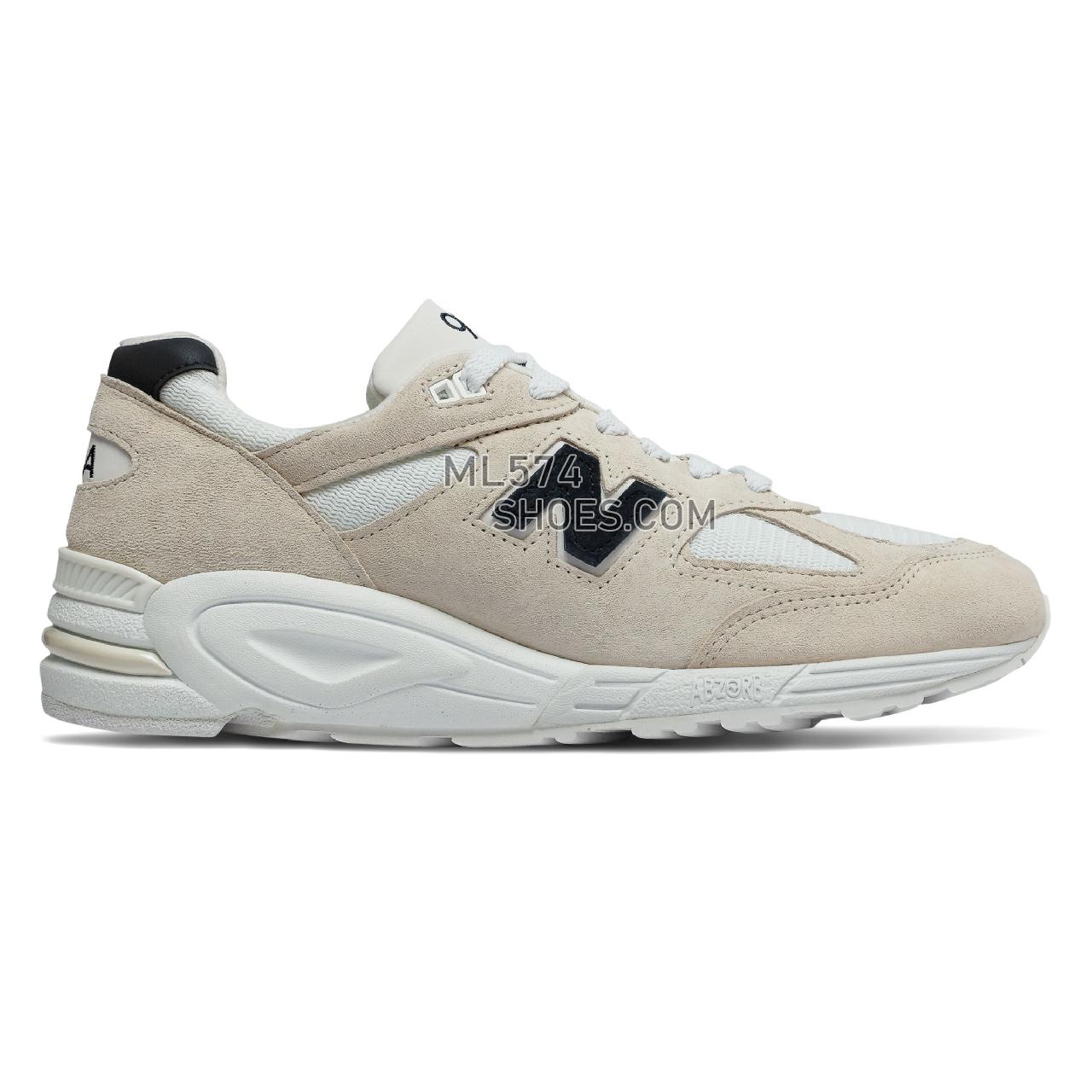 New Balance Mens 990v2 Made in US - Men's 990 - Classic Angora with White and Black - M990WE2