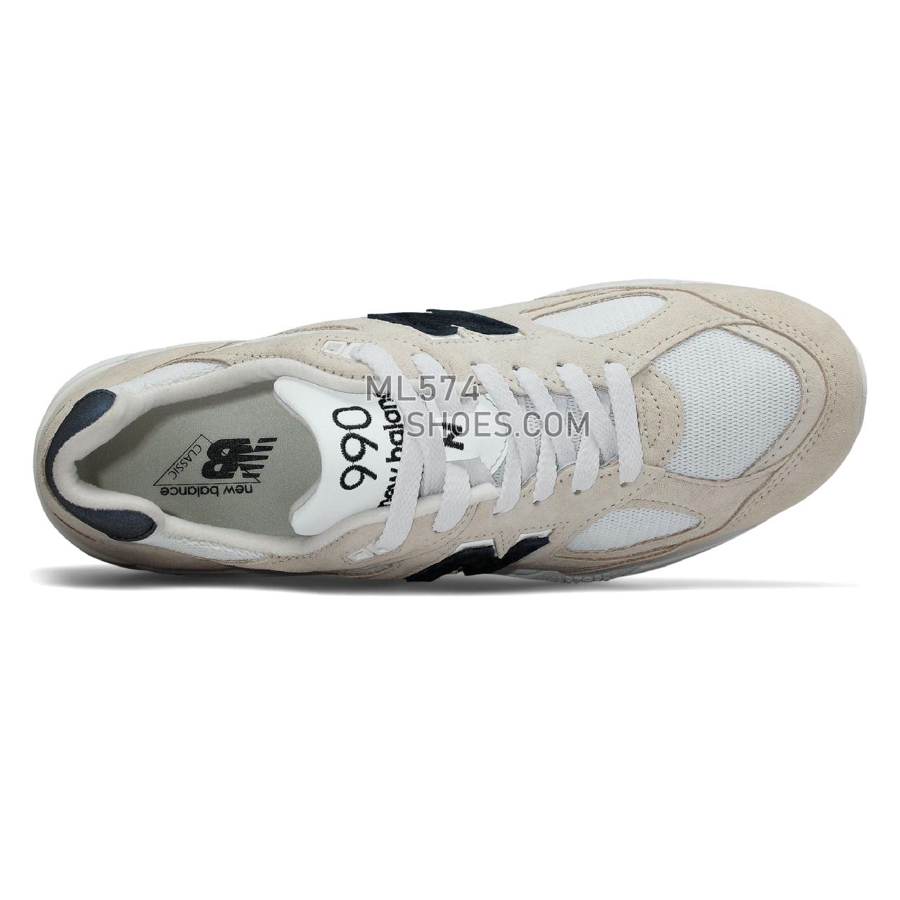 New Balance Mens 990v2 Made in US - Men's 990 - Classic Angora with White and Black - M990WE2