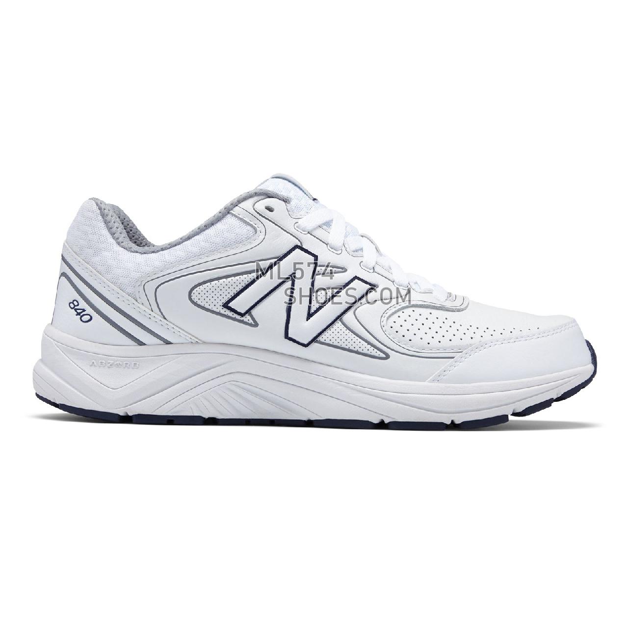 New Balance 840v2 - Men's 840 - Walking White with Navy and Grey - MW840WT2