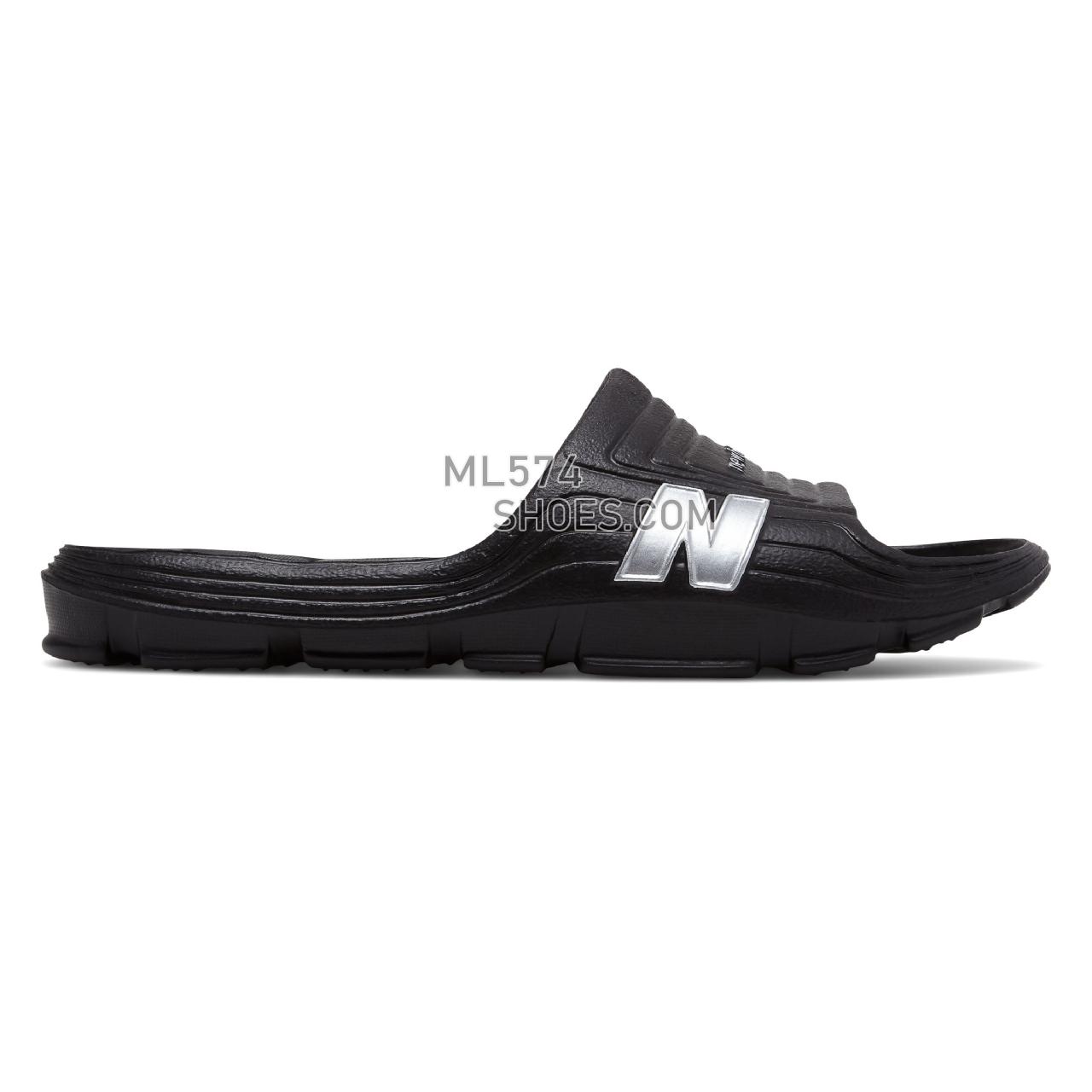 New Balance Float Slide - Men's 106 - Sandals Black with Silver - SD106BS