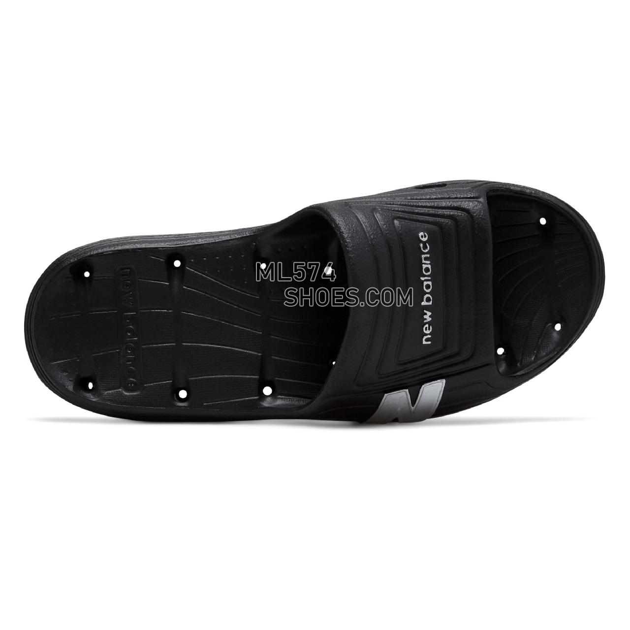 New Balance Float Slide - Men's 106 - Sandals Black with Silver - SD106BS