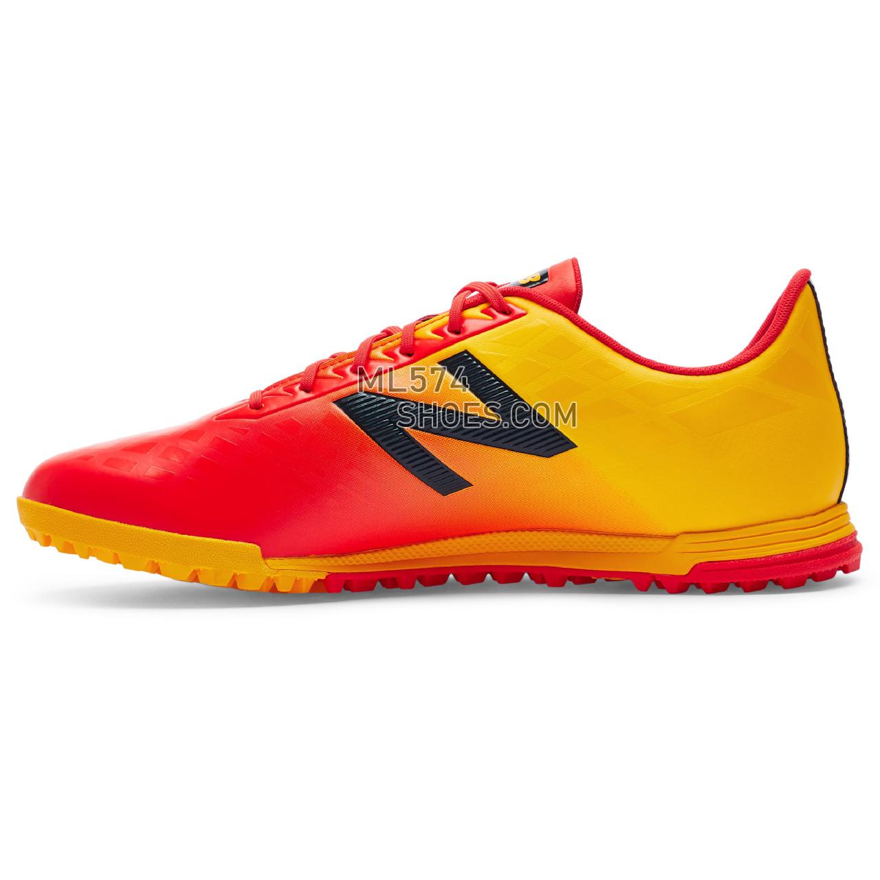 New Balance Furon v4 Dispatch TF - Men's 4 - Soccer Flame with Aztec Gold - MSFDTFA4