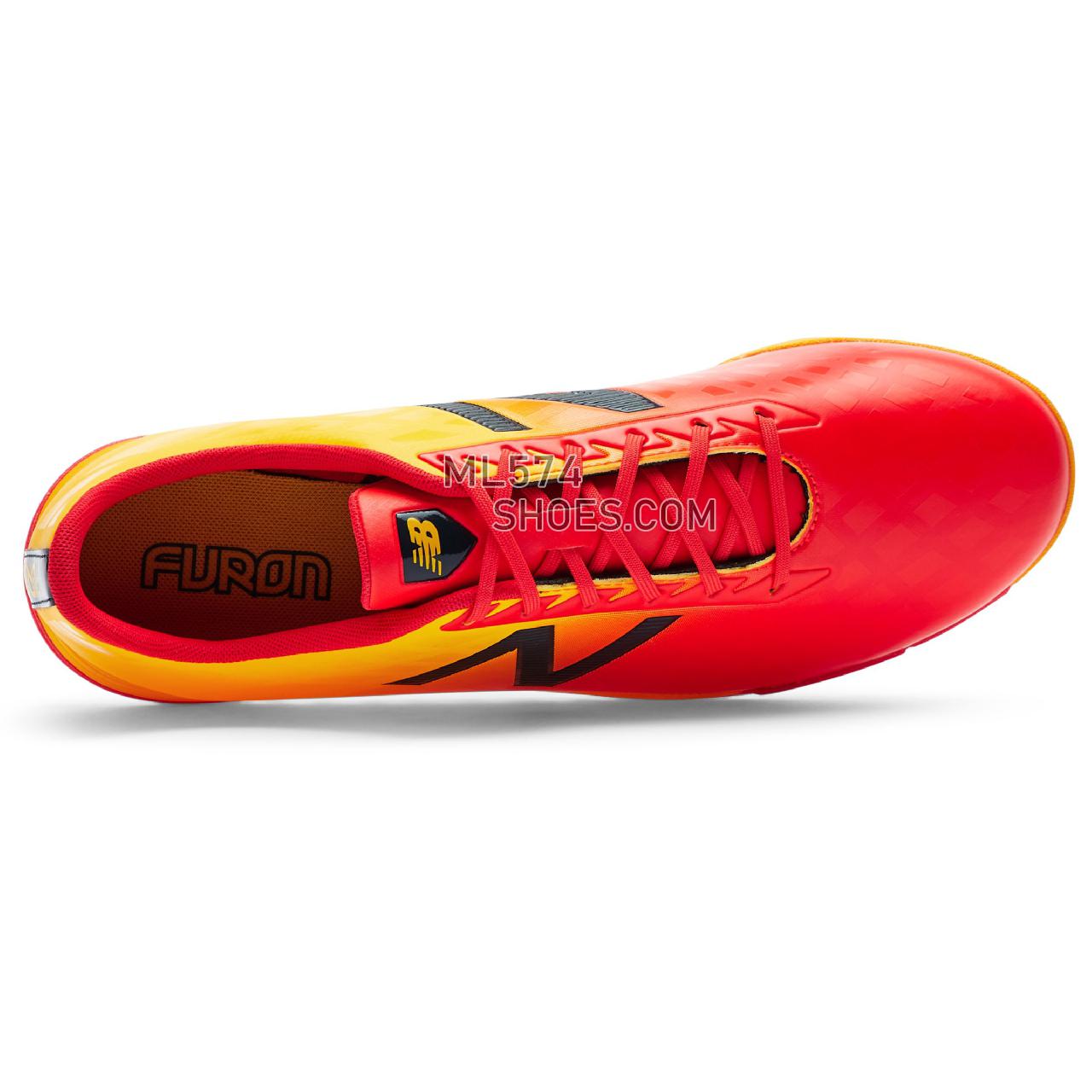 New Balance Furon v4 Dispatch TF - Men's 4 - Soccer Flame with Aztec Gold - MSFDTFA4