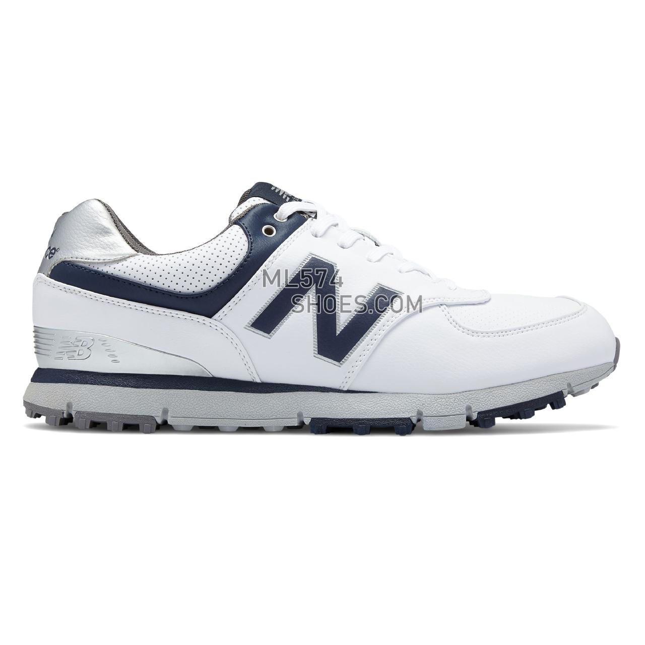 New Balance Golf Leather 574 - Men's 574 - Golf White with Navy - NBG574WN