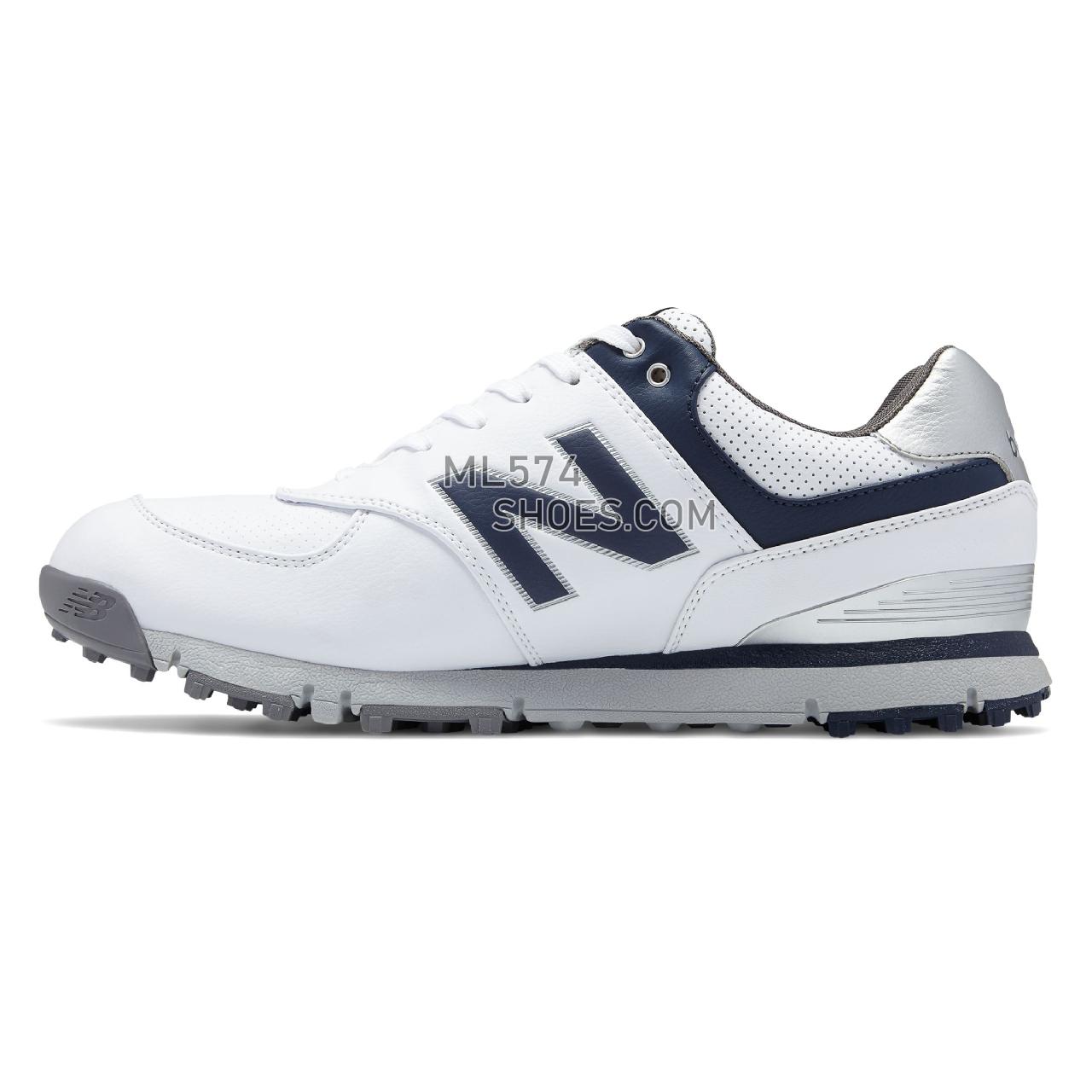 New Balance Golf Leather 574 - Men's 574 - Golf White with Navy - NBG574WN