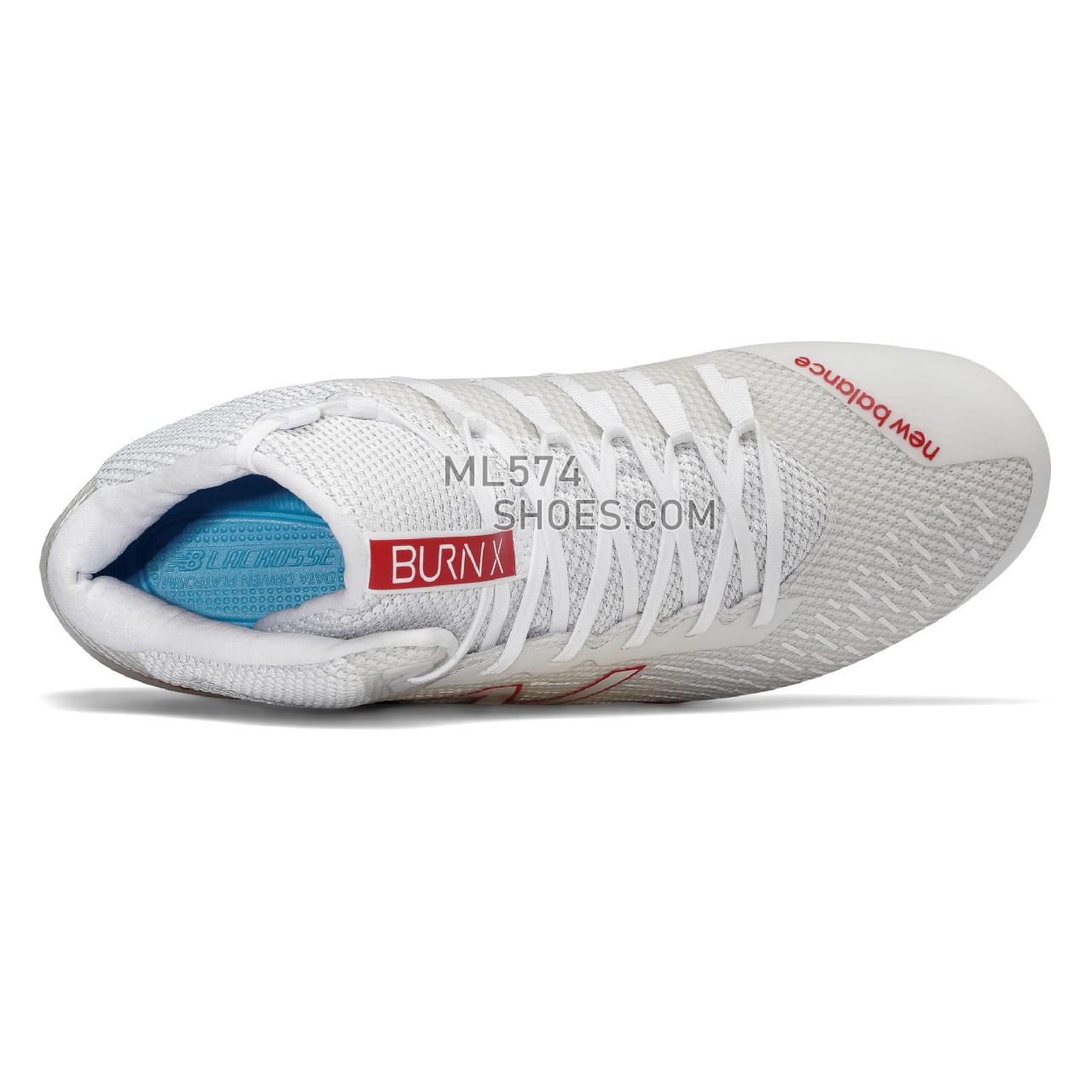 New Balance Burn X Mid-Cut - Men's  - Lacrosse White with Red - BURNXMRD