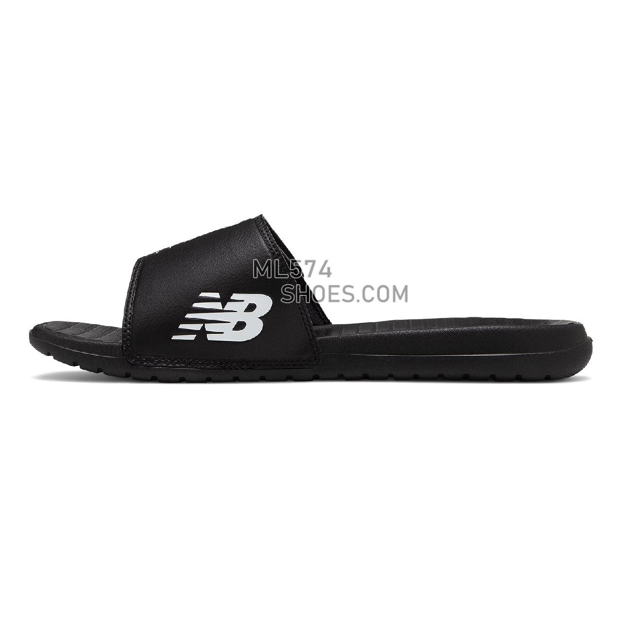 New Balance LFC Recovery Slide - Men's 230 - Sandals Black with White - SDL230BW