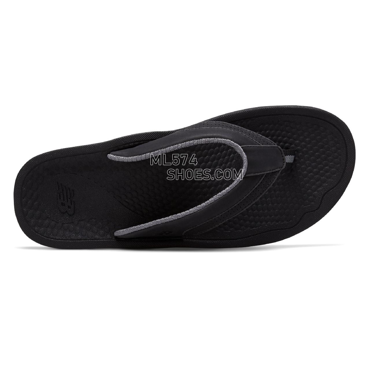 New Balance PureAlign Recharge Thong - Men's 6080 - Sandals Black with Grey - M6080BGR