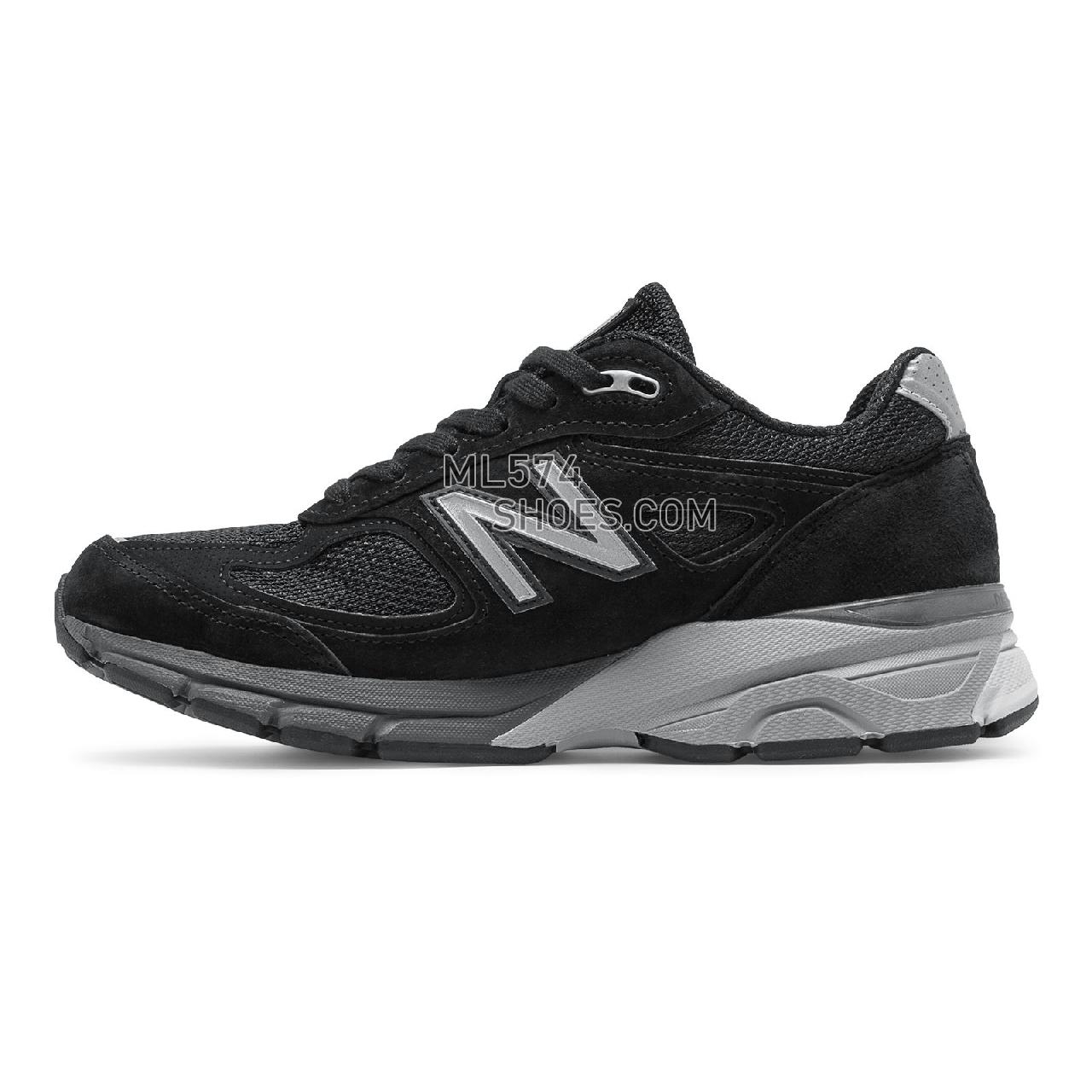 New Balance Womens 990v4 Made in US - Women's 990 - Running Black with Silver - W990BK4