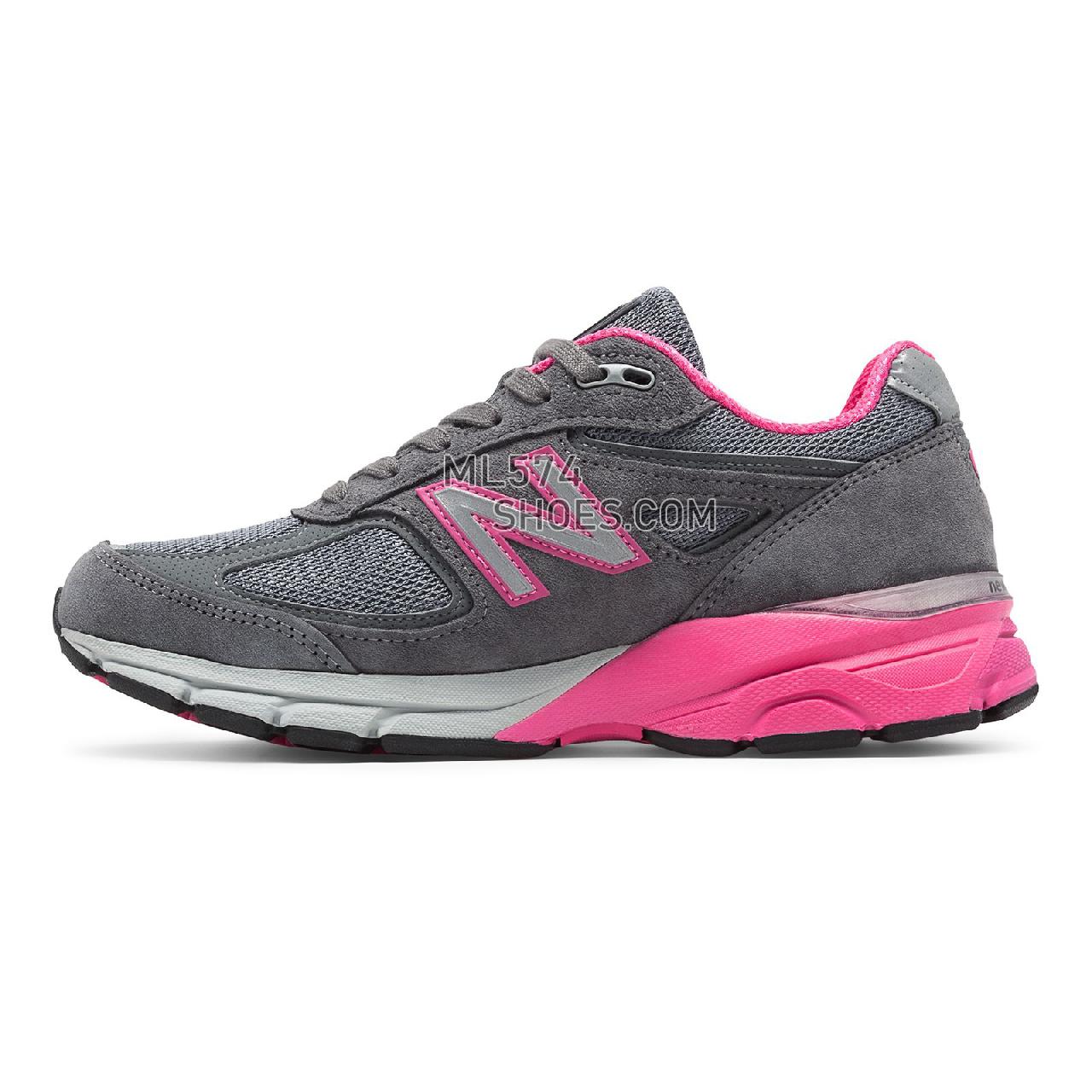 New Balance Womens 990v4 Made in US - Women's 990 - Running Grey with Pink Zing - W990GP4