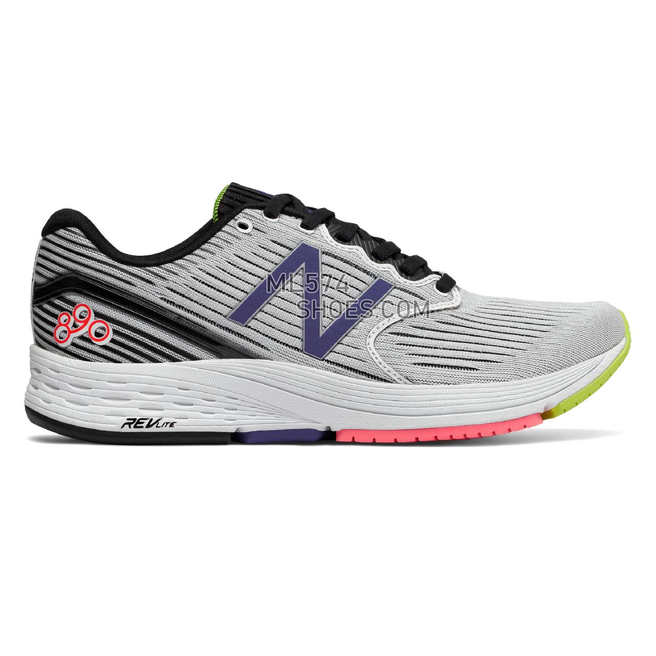 New Balance 890v6 - Women's 890 - Running White Munsell with Black and Blue Iris - W890WB6