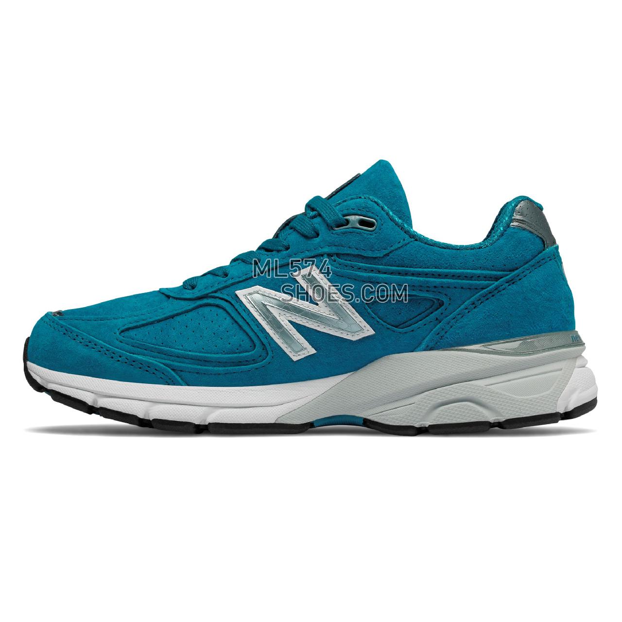New Balance Womens 990v4 Made in US - Women's 990 - Running Lake Blue with Silver - W990LB4