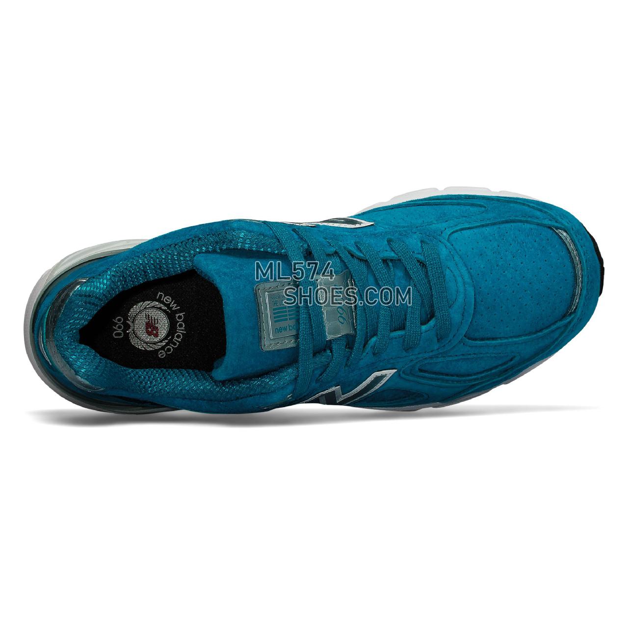 New Balance Womens 990v4 Made in US - Women's 990 - Running Lake Blue with Silver - W990LB4