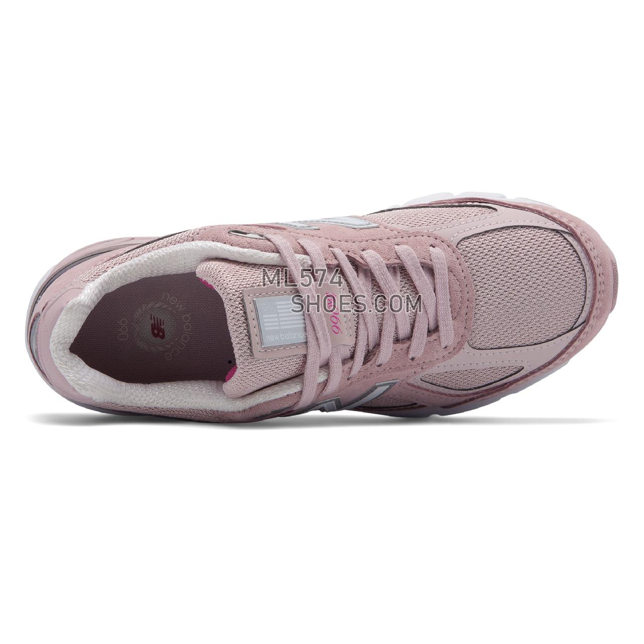 New Balance Womens 990v4 Made in US Pink Ribbon - Women's 990 - Running Faded Rose with Komen Pink - W990KMN4