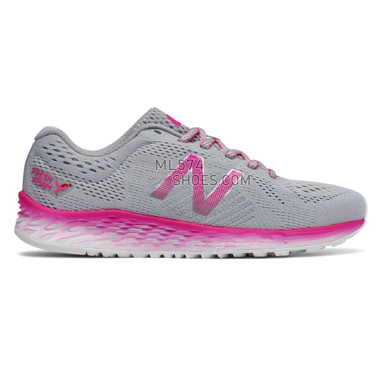 New Balance Fresh Foam Arishi Pink Ribbon - Women's 1 - Running Silver Mink with Pink Glo - WARISKM1