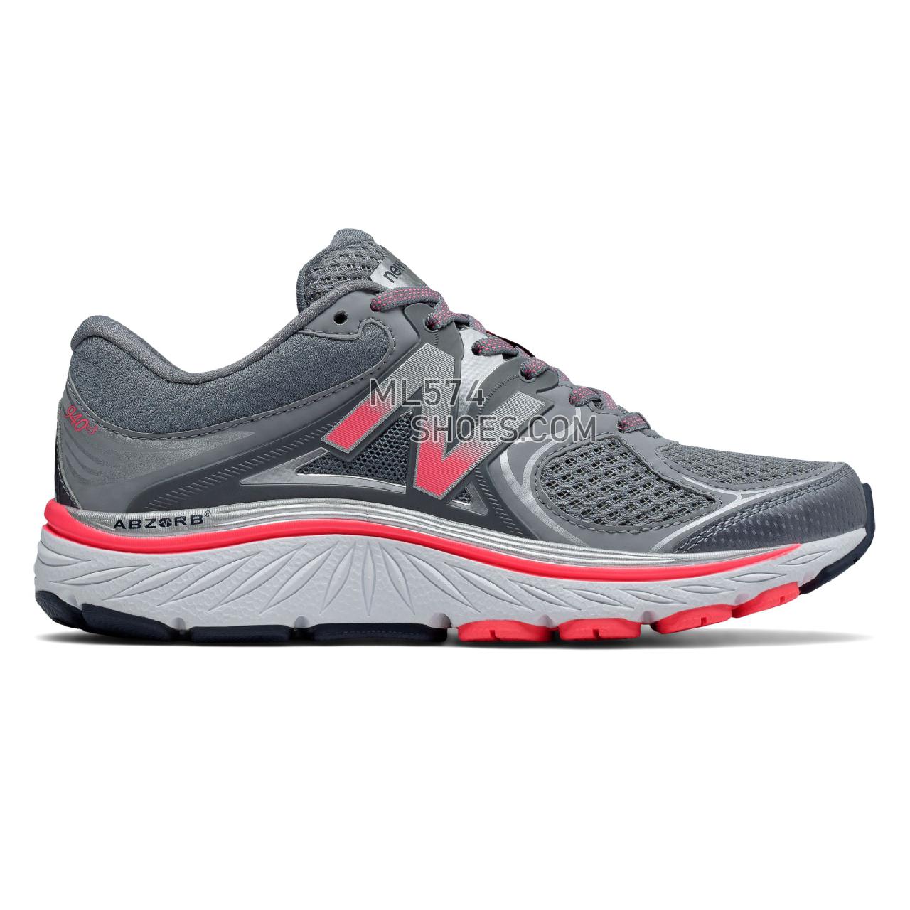 New Balance 940v3 - Women's 940 - Running Silver with Guava and Grey - W940GP3