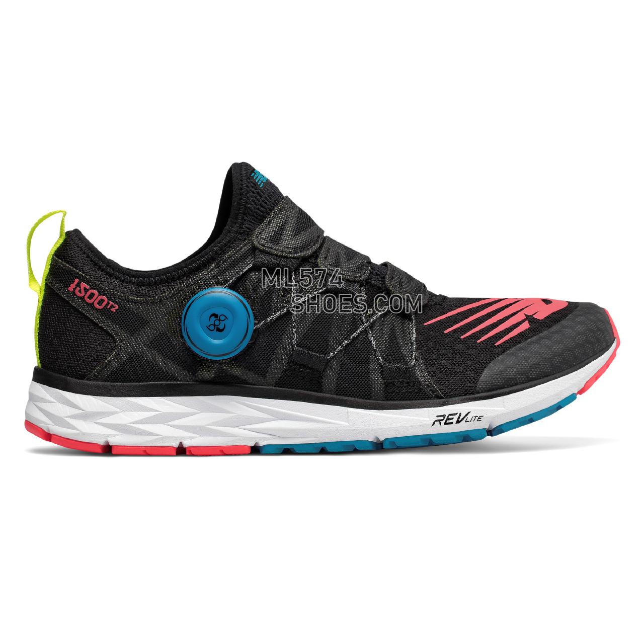 New Balance 1500T2 - Women's 1500 - Running Black with Hi-Lite and Vivid Coral - W1500BB4