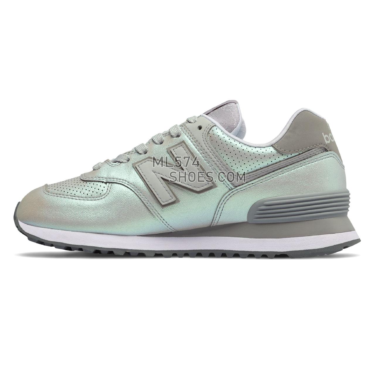 New Balance 574 Sheen Pack - Women's 574 - Classic Rain Cloud with Marblehead - WL574KSC