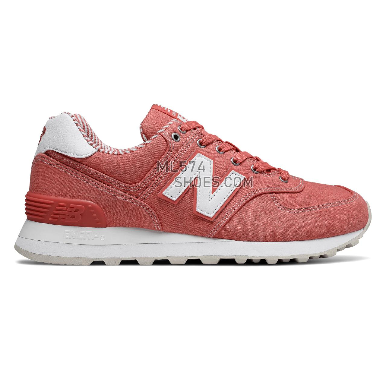 New Balance 574 Beach Chambray - Women's 574 - Classic Coral with White - WL574CHE