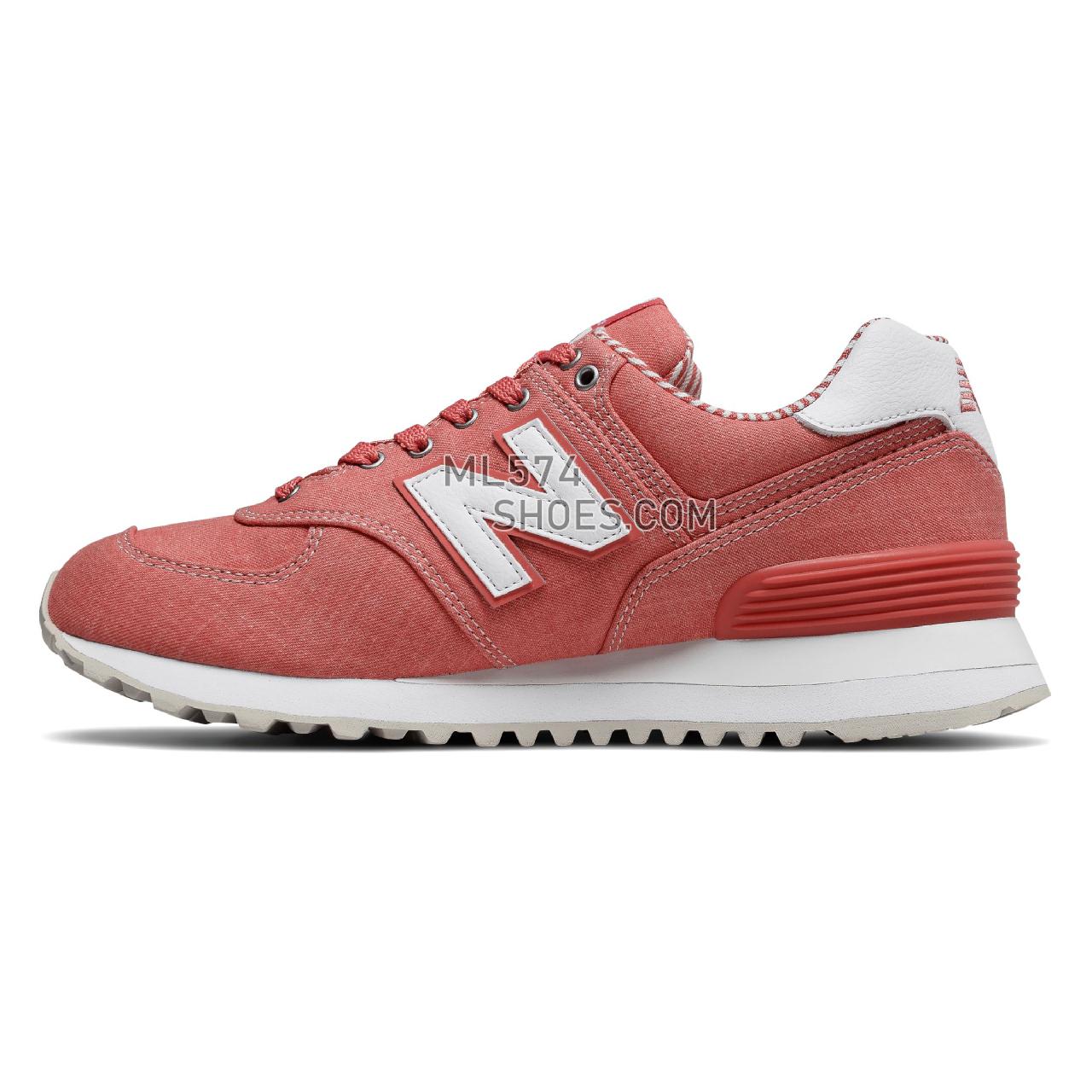 New Balance 574 Beach Chambray - Women's 574 - Classic Coral with White - WL574CHE