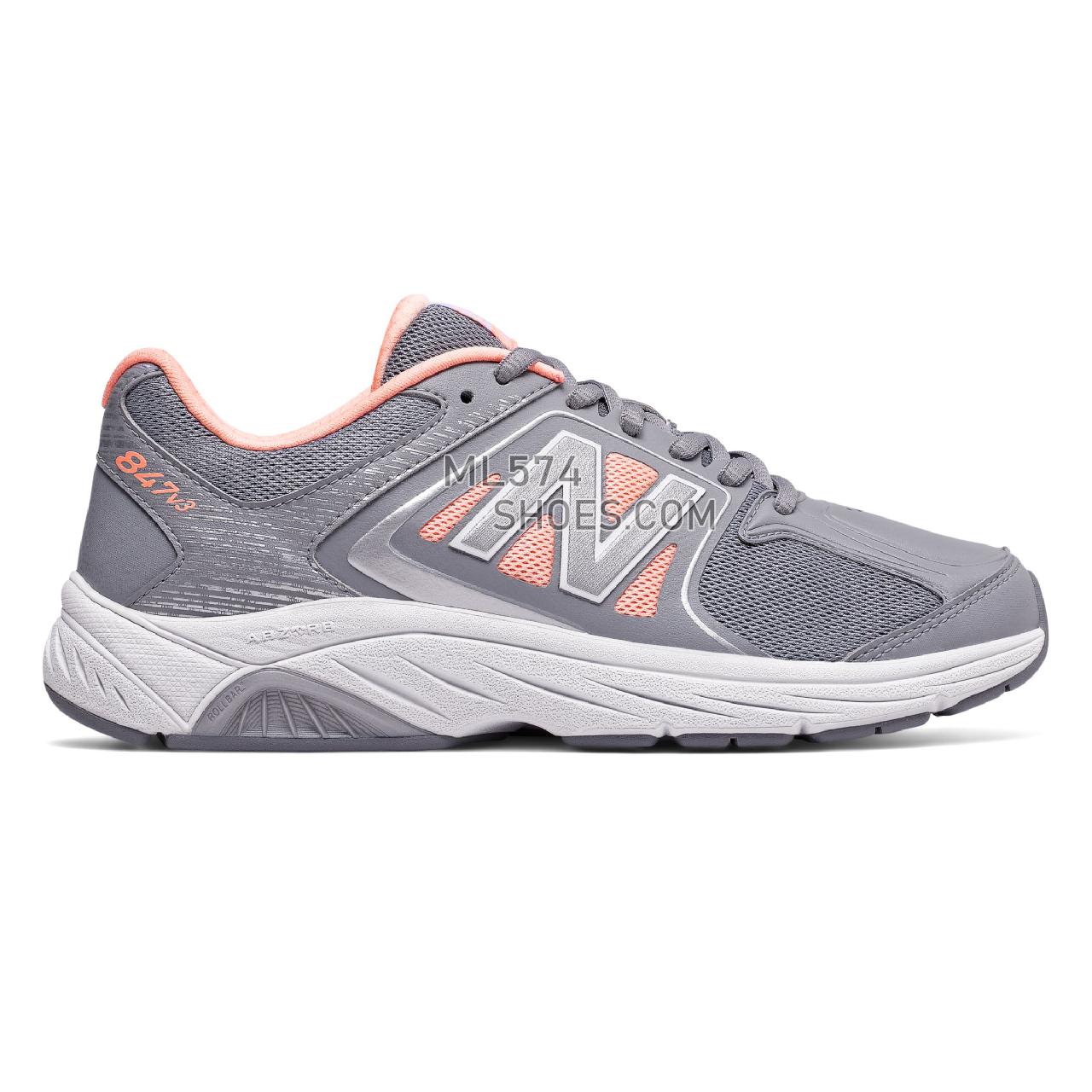 New Balance Womens 847v3 - Women's 847 - Walking Grey with Luxe Pink - WW847GY3