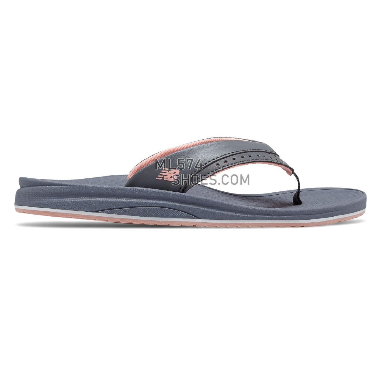 New Balance Renew Thong - Women's 6086 - Sandals Grey with Pink - W6086GRP