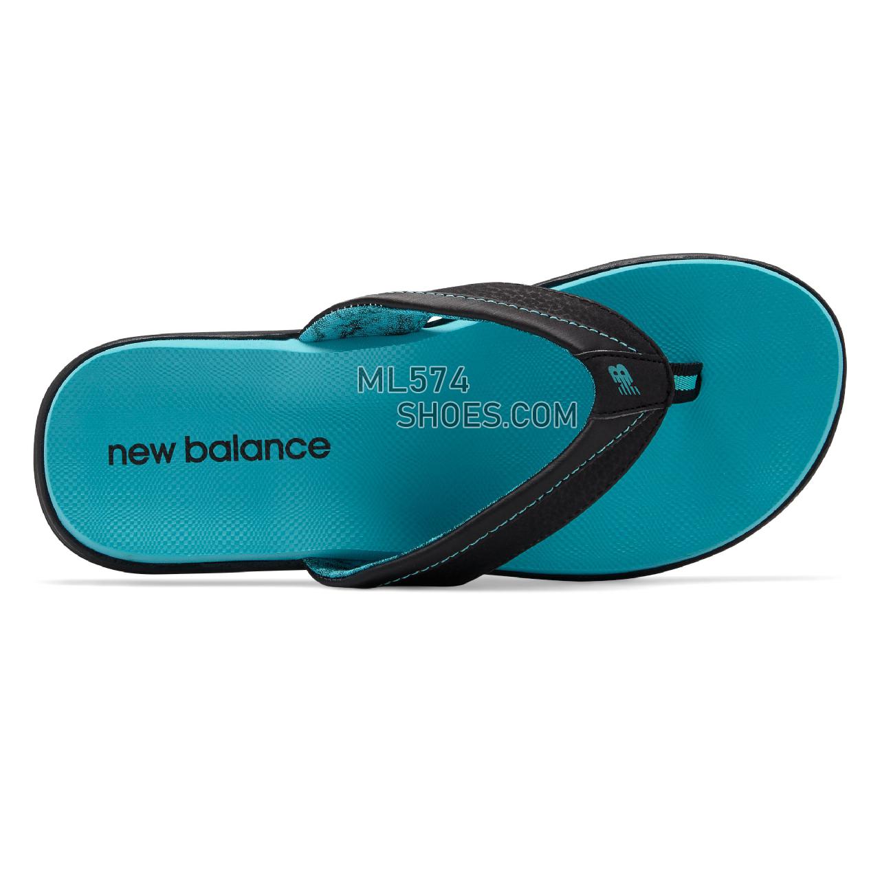 New Balance Jojo Thong - Women's 6090 - Sandals Black with Teal - W6090BTL