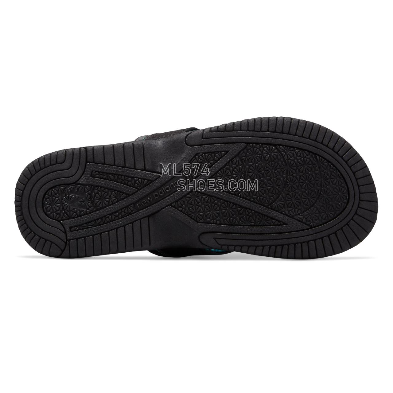 New Balance Jojo Thong - Women's 6090 - Sandals Black with Teal - W6090BTL